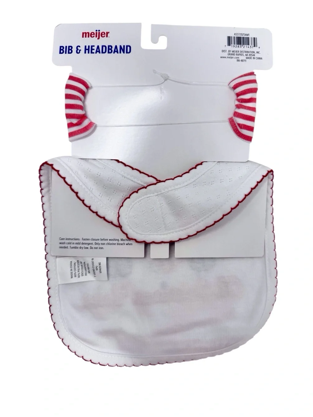 All American Babe Cotton Bib & Star Headband Set - White & Blue